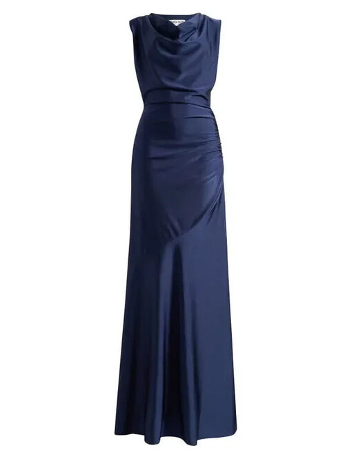 New Chiara Boni La Petite Robe Eunia Ruched Sleeveless Gown Size 40 #Ld421